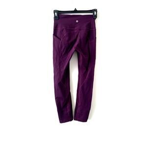 Lululemon Berry Red Cropped Workout Leggings Size 4
